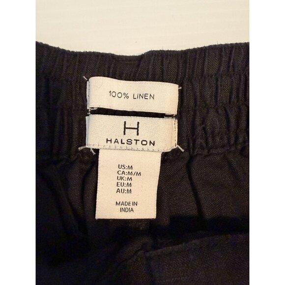 H HALSTON 100% Linen High Waist Pleated Front Trousers Size Medium Pockets - Picture 4 of 8